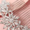 Hapibuy Crystal Bridal Wedding Hair Comb Silver Wedding Headpiece Hair Clip For Bride and Bridesmaid
