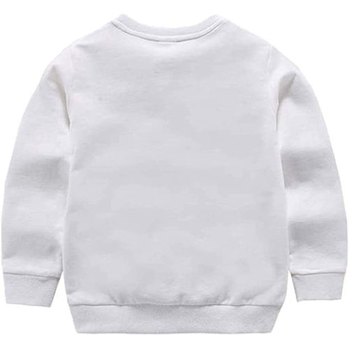 HAXICO Unisex Kids Solid Cotton Pullover Sweatshirt Toddler Baby Boys Crewneck Long Sleeve Sweatshirt Tops Blouse,White,12 Months