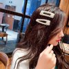 Numblartd 2Pcs Women Artificial Pearl Alloy Barrettes Hairgrip BB Hair Clips Pins - Fashion Simple Sweet Side Clamp Hairpin Hair Accessories for Wedding Bridal (Drop - Gold)