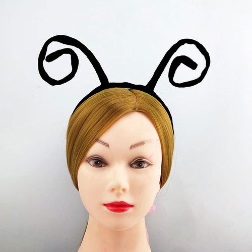 2 Pcs Halloween Butterfly Antenna Headband Lace Mask Black Hair Hoops Masquerade Masks Headpiece Hairband Hair Bands Women Christmas Party Decoration Cosplay Costume Cute Dress Up Hair Accessories