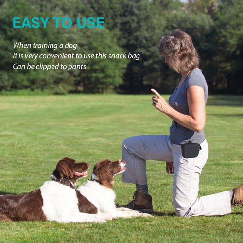 Dog Training Treat Pouch with Clip, Portable Waterproof Puppy Treat Bag and Training Clicker, S