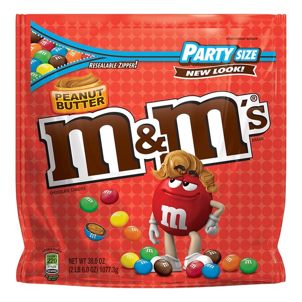 M&M'S Peanut Butter Chocolate Candy Party Size 38-Ounce Bag
