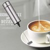 Milk Frother Handheld Battery Operated, Coffee Frother for Milk Foaming, Latte/Cappuccino Frother Mini Frappe Mixer for Drink, Hot Chocolate, Stainless Steel Silver