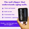 LUXGRIP Nail Clipper for Thick Nails. Nail Clipper for Thick, Ingrown Nails. German Nail Clipper. Wide Open Toenail Clippers for Seniors Thick Nails. No Splash Nail Clippers (Gray)