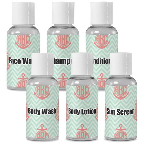 YouCustomizeIt Personalized Chevron & Anchor Travel Bottles