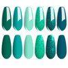 Vishine Gel Polish Set Green Teal Blue Glitter Colors 6pcs Soak Off UV LED Gel Nail Manicure Kit 8ML