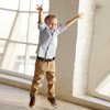 Kajeer Reversible Kids Belt for Boys and Girls - Durable PU Leather Belts for School Uniform Jeans for (Silver, Fit Waist: 18"-22" (Rec 4-7yrs))