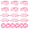 WHAVEL 18 Pcs Sleepover Party Supplies for Girls - Pink Party Favors Include 6 Spa Headband, 6 Silk Eye Mask and 6 Velvet Scrunchies for Spa Birthday, Bachelorette Party, Slumber Wedding (Pink)