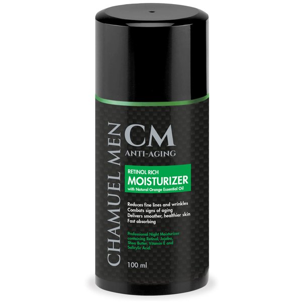 Chamuel Men's Skincare Anti-Aging Face Lotion – Wrinkle-Fighting 2.5% Retinol Nighttime Facial Moisturizer Grooming Cream – Firms, Tones, Moisturizes, Smooths, Softens & Protects