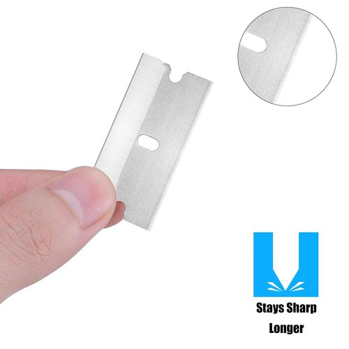 JIKIOU 200PCS Single Edge Razor Blades, Industrial Scraper Razor Blades, One Edge Razor Blade, Replacement Box Cutter Blades, Suitable for Removing Labels, Decals, Stickers