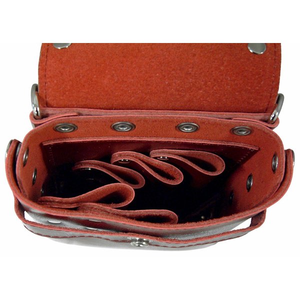 Kissaki Genuine Leather Hair Scissors Holster Hairstylists Cosmetologist Tool Pouch with Protective Flap