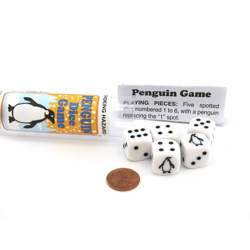 Koplow Games Penguin Dice Game with 5 Dice Travel Tube and Gaming Instructions