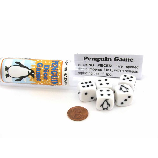 Koplow Games Penguin Dice Game with 5 Dice Travel Tube and Gaming Instructions