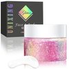 Holographic Body Glitter Gel for Body, Face, Hair, Lip, Nail, Eyeshadow, Color Changing Long Lasting Sparkle Shiny Face Glitter Gel for Festivals and Parties Rave, 50ml (Pink Chameleon)