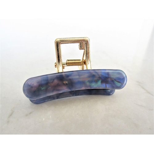 Small abalone sea shell effect metal hair claw clamp clip for fine thin hair
