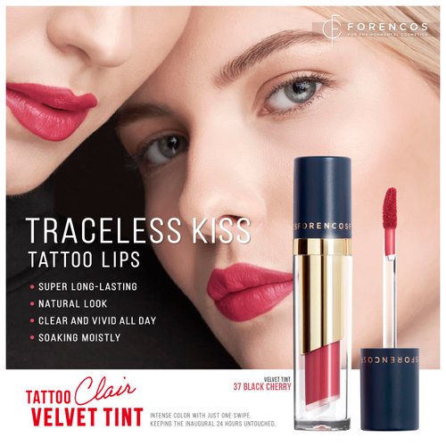 FORENCOS Long Lasting Matte Velvet Liquid Lipstick, Stain/Tint, High Pigmentation, Waterproof, Tattoo Lipstick, Weightlesss and Non-Sticky Finish, Longwear (37 Black Cherry)