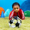 Bright Starts Oball Grippin' Goals Rattle Soccer Ball - Black & White, Easy-Grasp Toy for Newborn and Up