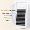 Y Lashes Extensions YY Lash Extensions D Curl 0.07mm 11mm Mix Tray Y Shape 4D Volume Premade Fan Lashes Matte Black Easy Fans Lashes Professional Use YY Lash (YY-0.07-D, 11mm)