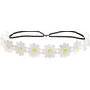 Daisy Flower Headband Sunflower Hippies Crown Hair Wreath Bohemian Floral Headpiece for Spring Tourism Wedding Festivals Party and Celebration, White