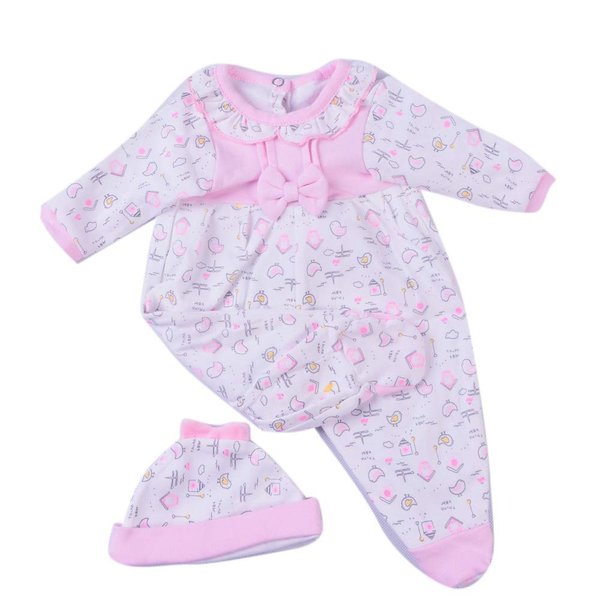 Pedolltree Reborn Baby Dolls Clothes 18 inch Girl Outfit Accessories Sets 2 pcs Fit for 16-18" Newborn Reborn Dolls