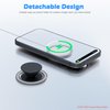 imluckies Magnetic Base Compatible with PopSocket Phone Grips and MagSafe iPhone Series Case, Removable Kindle/Phone Holder Base, Thin & Light Portable Plate, Matte Light-Black