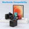 TRAVEL DEPOT 7 in 1 Travel Adapter Worldwide w/GaN 45W, 2 USB-A (15W), 3 USB-C (45W), 2 AC Outlets, Safety Certified International Plug Adapter for Universal Laptop, Phone, Camera for US, EU, UK, AU