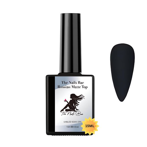 Russian Matte Gel Top Coat, Matte Gel Top, Non Yellow, Non Sticky,Gel Top Coat, Manicure, Make Design & Nails Art Easy, Nail Polish, Chrome Nail Art, No Wipe Gel Top, LED/UV