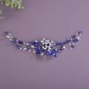 BERYUAN Bridal Rhinestone Pearls Hair Comb Flowers Pearls Rhinestone Wedding Headband Crystal Rhinestone Pearls Handmade Hair Comb for Wedding Bridal Women (blue)