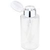 10oz Push Down Pump Dispenser Flip Top Cap Refillable Empty Bottle - Color: Silver - Lockable Travel Cosmetic Packaging Empty Bottle for Nail Polish Manicure