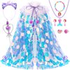 Princess Dress Up for Girls 4-6, Mermaid Toddler Toys for Ages 3-8, 8 Pcs Shiny Sequin Princess Cape Set Kids Toys, Princess Girl Toys for Easter Halloween Birthday Christmas Gifts Party Favors