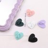 Kopida 12 Pcs Phone Charm Hook Colorful Phone Finger Grip Heart Shaped Phone Case Hooks Self-Adhesive Phone Wristband Clasps Hooks