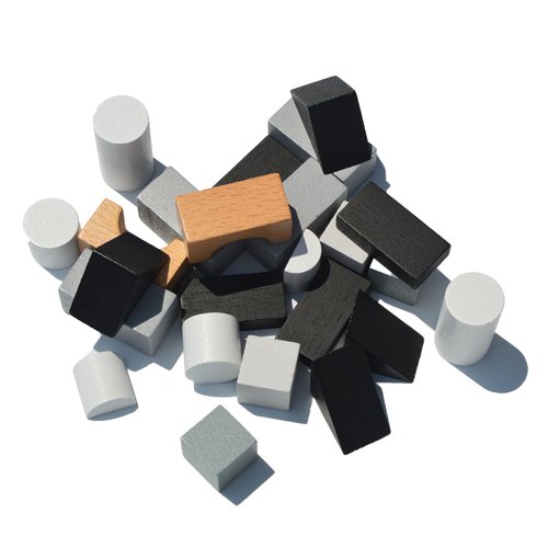 COHHFWPD Wooden Blocks, Tin Box Block Game, Mini Size Blocks for Trip, Solid Wood Making, Puzzle Toys for Kids