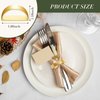 10 Pcs Stainless Steel Napkin Rings Metal Napkin Ring Holders Modern Ring Holder Serviette Buckles Metallic Adornment for Table Settings Kitchen Dinner Party Wedding (Matte Gold Semicircle)