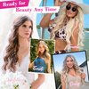 REECHO Blonde Hair Extensions, 20” One Piece Clip in Hair Extensions Thick Long Beach Wavy Natural Soft Synthetic Hairpieces for Women, Platinum Blonde