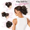 REECHO 9" Short Ponytail Extension, Classic Loose Curly Wavy Claw Clip Pony tails Hair Extensions HP001 Hairpieces for Women (Dark Brown)