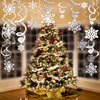 Zayvor 40Ct Christmas Snowflake Hanging Swirl Decorations,Christmas Hanging Ceiling Streamers Snowflake Hanging Swirls and Strings Decoration, Winter Party Wonderland Xmas Holiday Decor Supplies