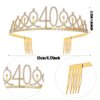 Sliver Gold "40 & Fabulous" Sash & Rhinestone Tiara Set, 40th Birthday Gifts for Women, Birthday Sash/Tiara for Women's 40th Birthday Party Decoration (Sliver 40th)