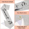 BAHABY Silver Sweet 16 Sash & It's My 16 Birthday Crown 16th Birthday Decorations for Girls Birthday Party Favors