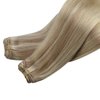 Sunny Sew in Hair Extensions Highlights Weft Human Hair Extensions Blonde Weft Hair Extensions Dark Ash Blonde Highlighted Light Blonde Hair Wefts Human Hair Sew in Blonde 20inch 100g