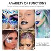 MAEPEOR Chunky Face Body Glitter Gel 19 Colors Mermaid Sequins Holographic Body Glitter Gel Long-Lasting Festival Makeup Glitter Paint for Face Body Hair Nails (30g, 008 Red)