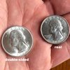 Canailles 2-Pack Double-Sided Quarters, 1 Double-Sided Heads Coin and 1 Double-Sided Tails Coin, Cool Novelty Quarter for Magic Tricks or Pranks