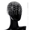 Fdesigner Rhinestone Headpieces Cap Vintage Crystal Head Chain Wedding Flapper Hair Jewelry Great Gatsby Cleopatra Women Hair Accessoris for Party Prom Festival (Silver-Charm)