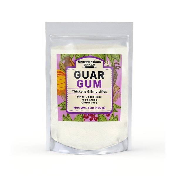 Unpretentious Guar Gum, 6 oz, Gluten-Free Baking, Food Thickener & Binder, Resealable Bag