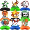 Sports Theme Honeycomb Centerpiece,Soccer Baseball Basketball 3D Table Toppers Football Party Decorations for Kids Birthday Party Supplies