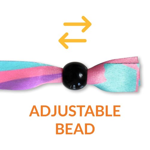 Cloth Wristbands with Reusable Adjustable Beads | Fully Customizable | Great for Awareness, Promotions & Events | Available in Bulk