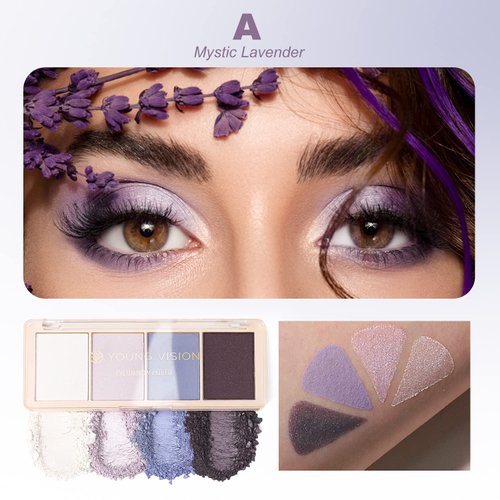 YOUNG VISION Enchanting Purple Eyeshadow Palette - Mesmerizing Matte and Shimmer Shades for Captivating Eye Looks