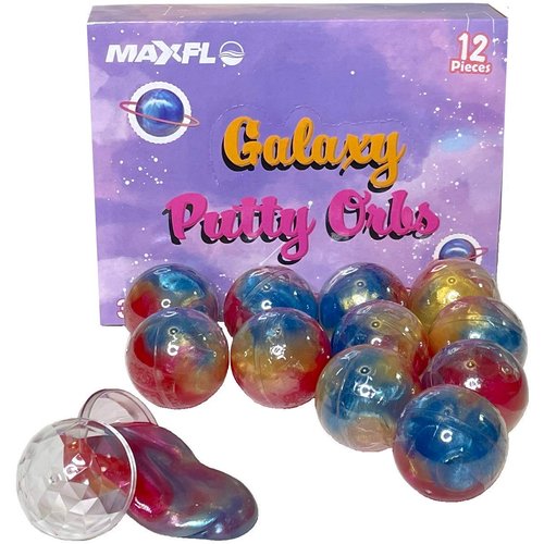 MAXFLO Slime Party Favors [12 Pack] Galaxy Putty | Party Favors for Kids Girls & Boys | Space Party Favors | Putty Balls | Putty Bulk | Kids Putty Slime | Adults, Non Sticky, Stress & Anxiety Relief