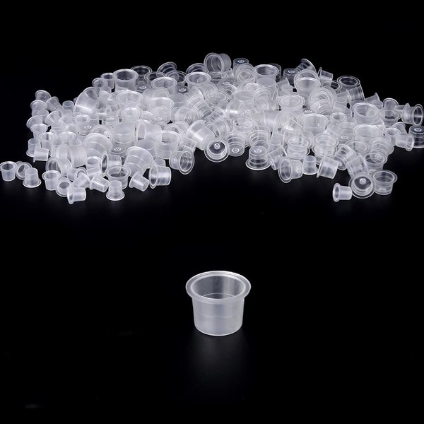 UPTATSUPPLY Tattoo Ink Cups 1000PCS#M Mixed Size Permanent Makeup Pigment Clear Holder Container Cap Tattoo Accessory