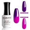 RARJSM Color Changing Gel Nail Polish 15ML Dark Purple to Bright Purple Mood Temperature Change Gel Polish Soak off UV Thermal Gel Nail Polish for Nail Art Manicure DIY Salon at Home