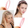 SuPoo 5pcs Pink Zig Zag Headbands Plastic Headbands for Women Non Slip Hard Hair Comb Head Bands with Teeth Various Women’s Headbands Comfortable Hair Bands Cute Hair Accessories